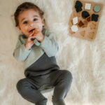 Two Toned Slate Ribbed Footie