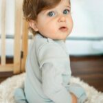 Misty Blue Ribbed Footie