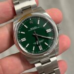 NEW Rolex 124300 41mm Oyster Perpetual Stainless Steel Green Dial With Box and Papers