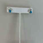 Turquoise and CZ Cluster Stud Sterling Silver