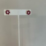 Sterling Silver / Gold Filled Ruby Flower Stud Earrings