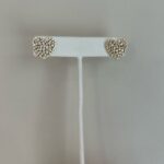 Sterling Silver with CZ Gold Heart Studs