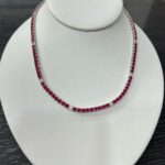 Ruby Tennis Necklace Sterling Silver