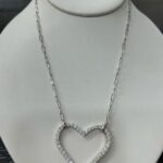 Sterling Silver Open Heart Necklace On Paper Clip Chain