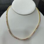 Pink Tennis Necklace 3mm 16 inches Sterling Silver / Gold Filled