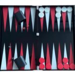 Black / Red Lucite Acrylic Backgammon Set