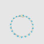 Turquoise and Silver Heart Bracelet