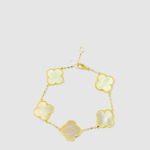 Mother of Pearl Gold Clover Bracelet