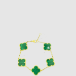 Malachite Gold Clover Bracelet