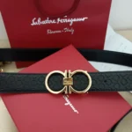 F Belt with Thin Gold Buckle