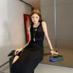 LW Maxi Dress Gray and Black Runs Small Pre-Order - Image 2