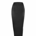 SYLC Black Satin Maxi Skirt