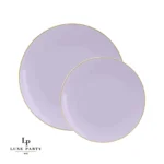 10" Round Plastic Plate With Gold Trim
