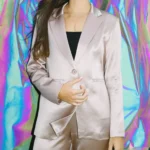 SYLC Rose Gold Satin Blazer