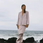 SYLC Rose Gold Satin Maxi Skirt