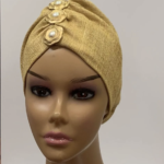 Gold Jeweled Cotton Turban