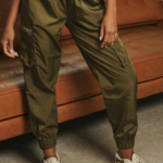 SYLC Olive Nylon Cargo Pants
