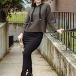 Geometric knit hoodie