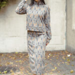 Two-piece turtleneck skirt set