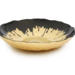 Black Dipped Gold Salad Bowl