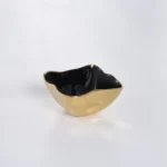 Black and Gold Square Snack Bowl