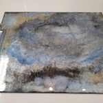 Blue, Black and Silver Resin Challah Tray