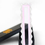 Pink Mother of Pearl Scalloped Mezuzah