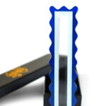 Blue Monochrome Scalloped Mezuzah