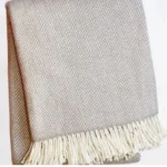 Herringbone Plush Throw- Grey