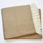 Herringbone Plush Throw- Stone