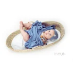 Ribbed Swaddle Beanie Set - Denim