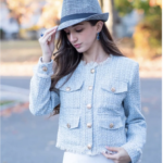 Light Blue Tweed Blazer