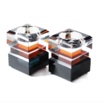 Color Block Black/Amber Tealight Holders