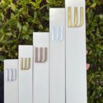 Ivory Modern Concrete Mezuzah Case With Shin