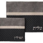 Custom Grey/Beige/Black Tallit and Tefillin Set