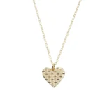 GOLD CHECKERED HEART NECKLACE