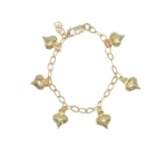 GOLD HEART CHARM BRACELET