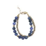 MARBLE BLUE AND SOLID GOLD DOUBLE STRAND BRACELET