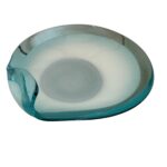 Aqua Venetian Glass Shell -Shaped Candy Dish