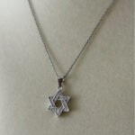 Silver Pavé Star of David Necklace